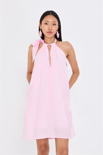 Önü Bağlamalı Sıfır Kol Elbise