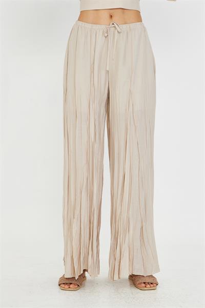 Parçalı Bağcıklı İnce Pantolon