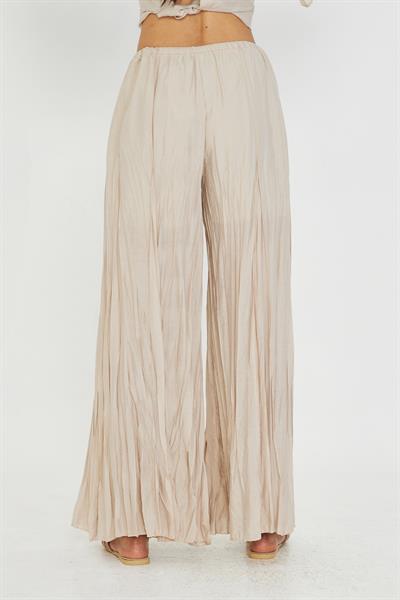 Parçalı Bağcıklı İnce Pantolon