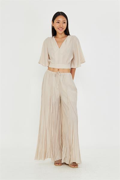 Parçalı Bağcıklı İnce Pantolon