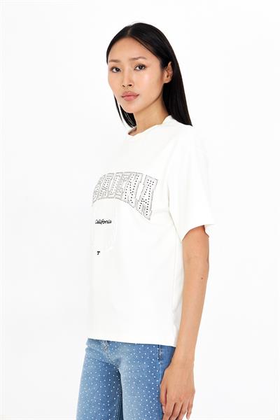 Pasadena Taşlı Nakışlı Bambu T-Shirt