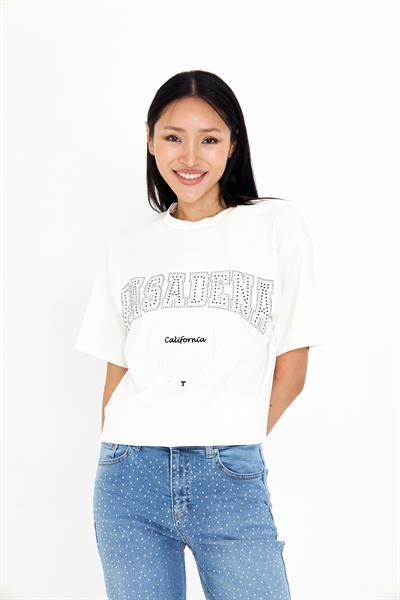 Pasadena Taşlı Nakışlı Bambu T-Shirt