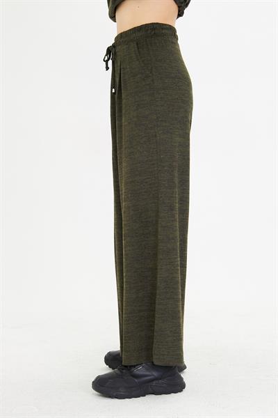 Pileli Beli Lastikli Triko Pantolon 