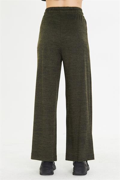 Pileli Beli Lastikli Triko Pantolon 