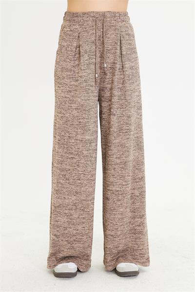 Pileli Beli Lastikli Triko Pantolon 