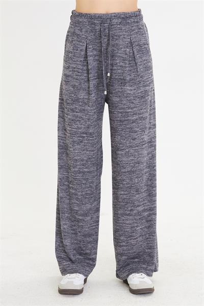 Pileli Beli Lastikli Triko Pantolon 