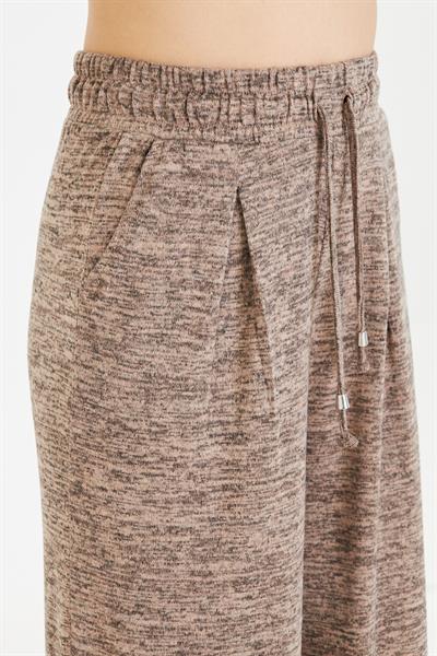 Pileli Beli Lastikli Triko Pantolon 