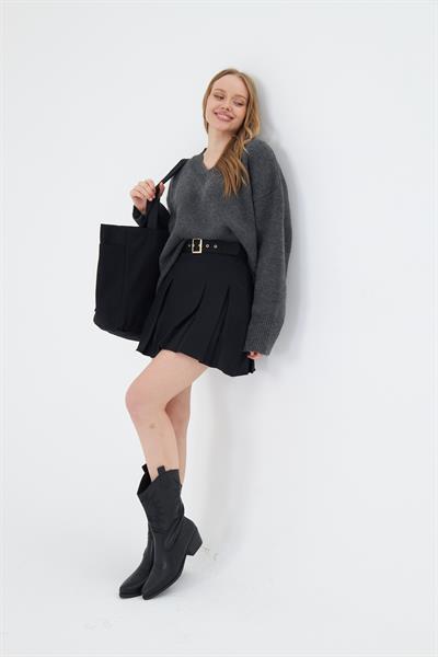 Pileli Poliviskon Etek 