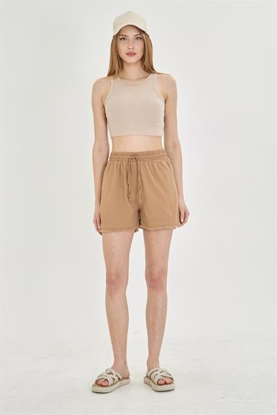 Püsküllü Gabardin Şort 