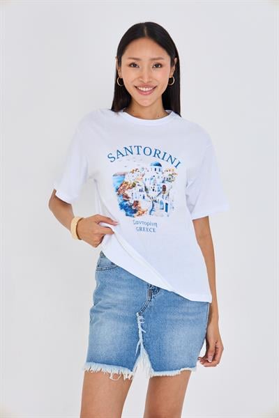 Santorini Baskılı Süprem T-shirt