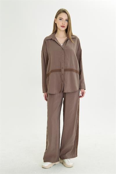 Şerit Detaylı Modal Gömlek 