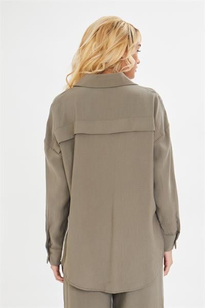 Şerit Detaylı Modal Gömlek 