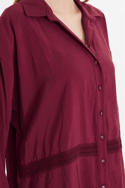 Şerit Detaylı Modal Gömlek 