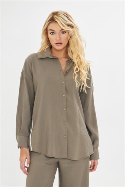 Şerit Detaylı Modal Gömlek 