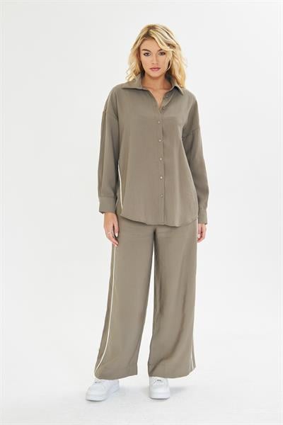 Şerit Detaylı Modal Gömlek 