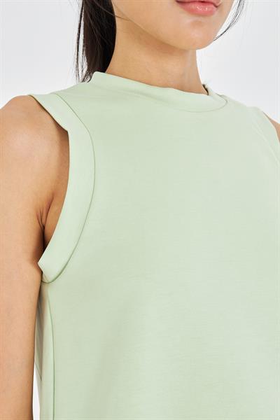 Şerit Detaylı Sıfır Kol Modal T-Shirt