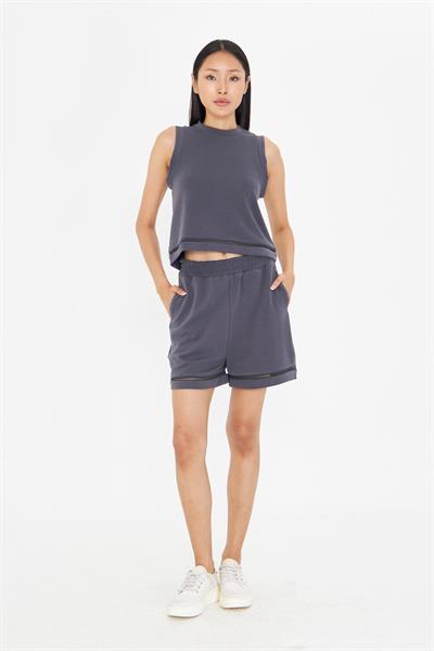 Şerit Detaylı Sıfır Kol Modal T-Shirt