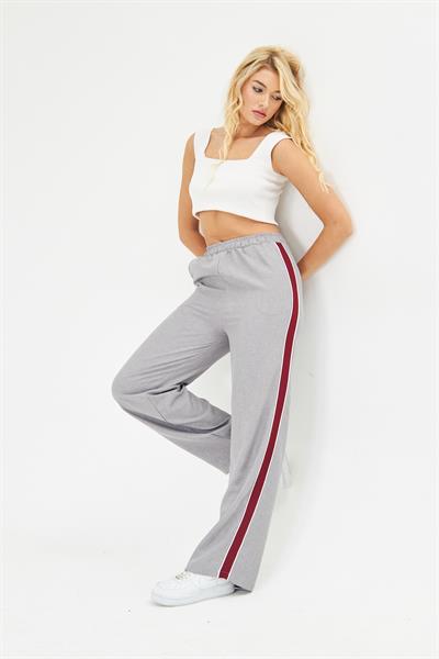 Şeritli Bol Paça Pantolon 