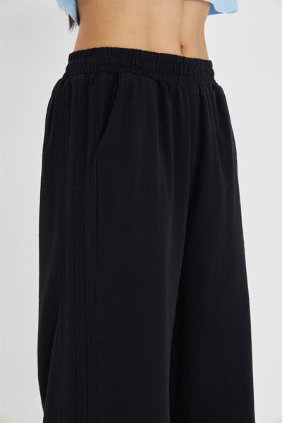 Şeritli Bol Paça Pantolon