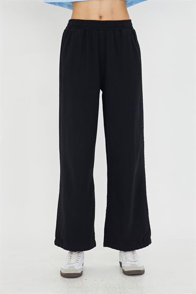 Şeritli Bol Paça Pantolon