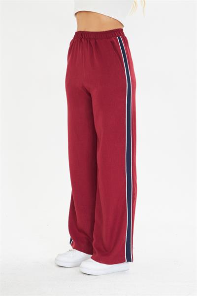 Şeritli Bol Paça Pantolon 