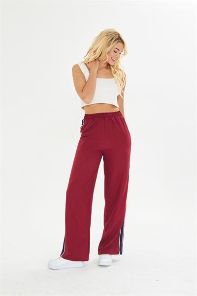 Şeritli Bol Paça Pantolon 