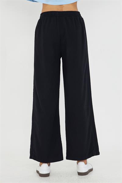 Şeritli Bol Paça Pantolon
