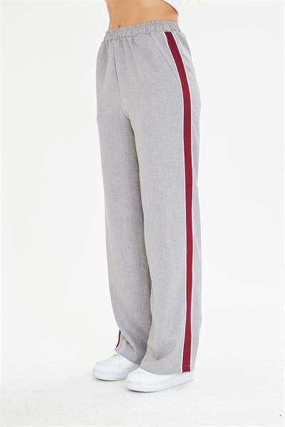 Şeritli Bol Paça Pantolon 