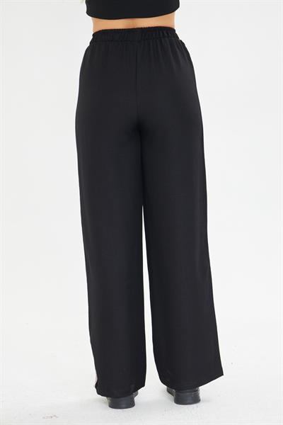 Şeritli Bol Paça Pantolon 
