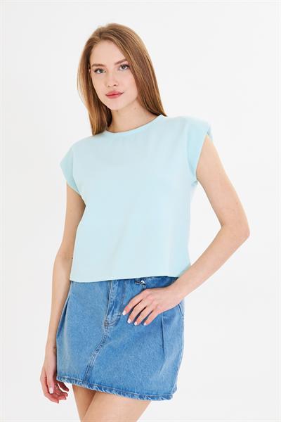 Sıfır Yaka Kolsuz Vatkalı Modal Crop 