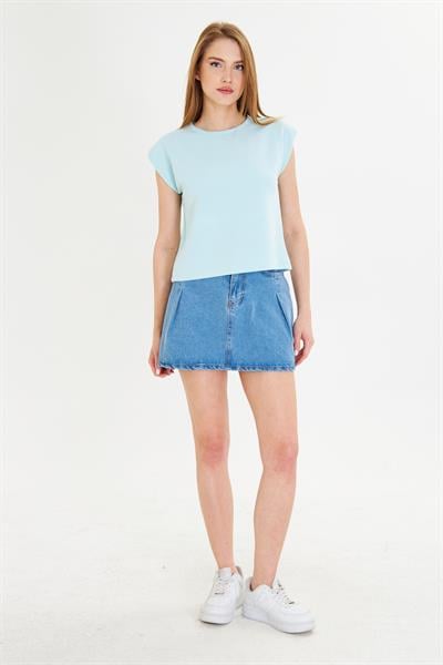 Sıfır Yaka Kolsuz Vatkalı Modal Crop 