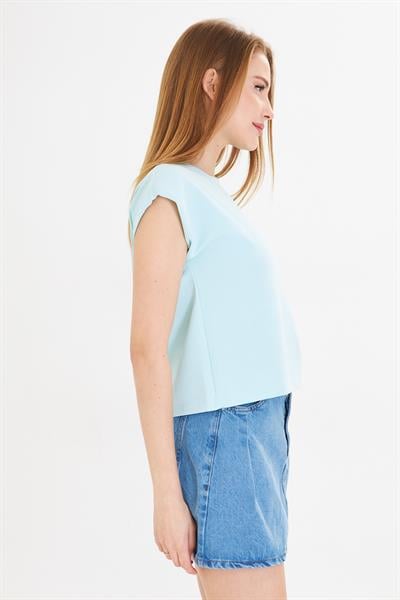 Sıfır Yaka Kolsuz Vatkalı Modal Crop 