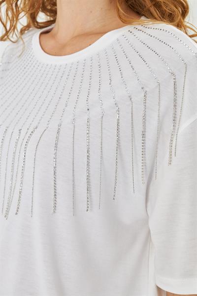 Taş İşlemeli T-Shirt