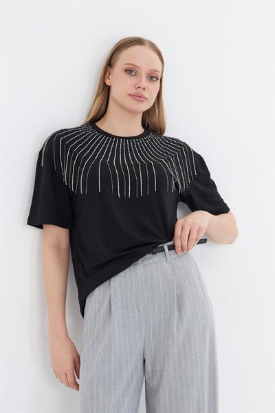 Taş İşlemeli T-Shirt