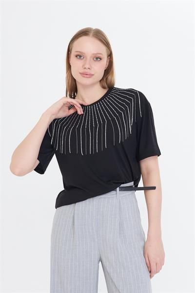 Taş İşlemeli T-Shirt