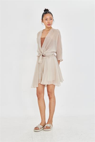 Tek Düğmeli Kırışık Kimono