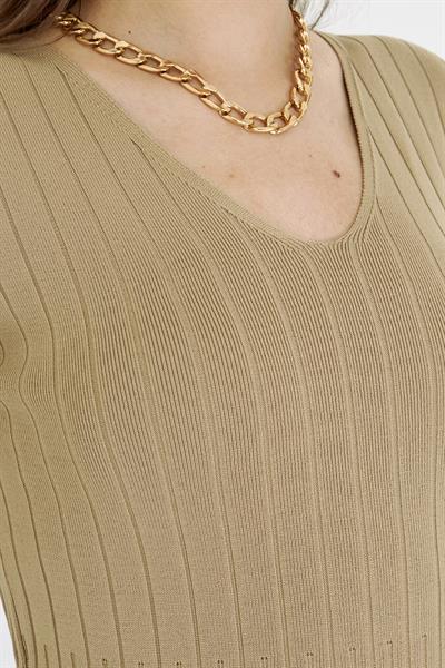 V Yaka Kısa Kol Body 