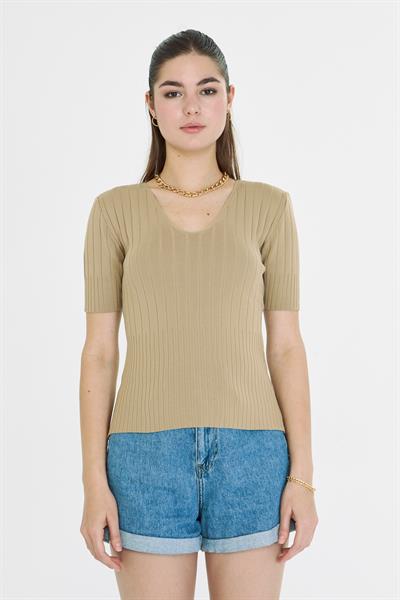 V Yaka Kısa Kol Body 