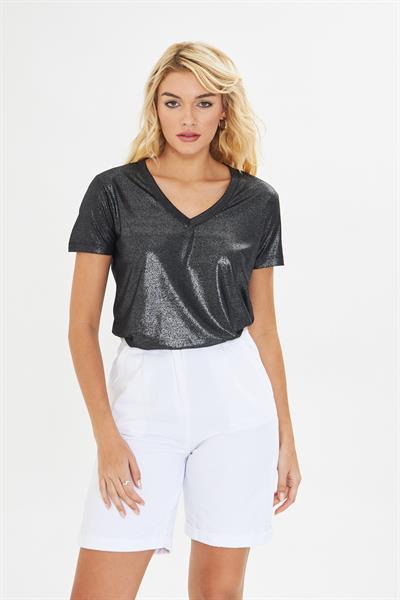 V Yaka Simli T-Shirt