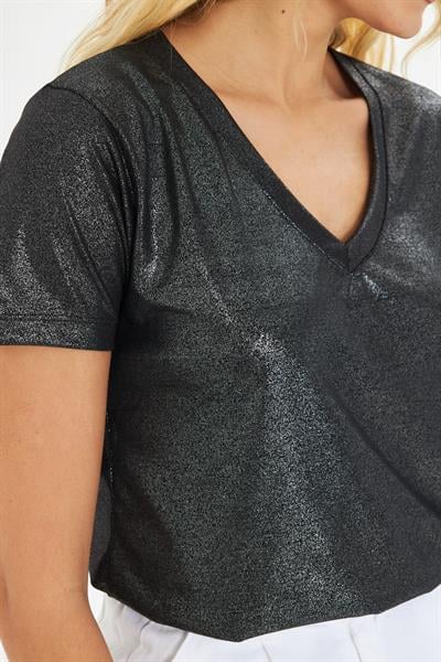 V Yaka Simli T-Shirt