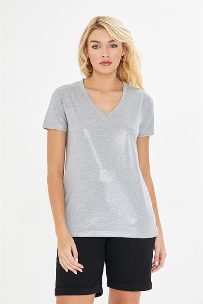 V Yaka Simli T-Shirt