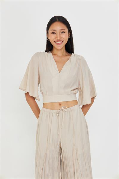 V Yaka Sırt Dekolteli Bluz