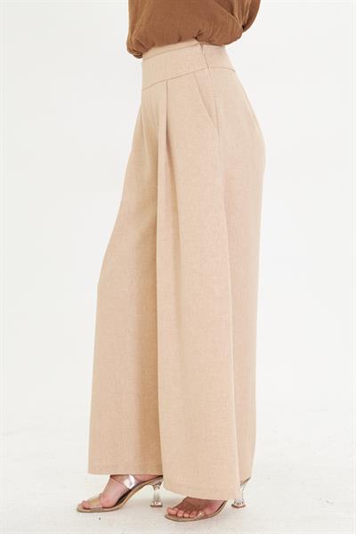 Yandan Fermuarlı Bol Paça Pantolon 