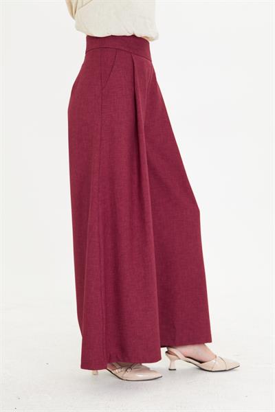 Yandan Fermuarlı Bol Paça Pantolon 