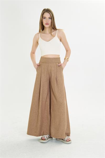 Yandan Fermuarlı Bol Paça Pantolon 