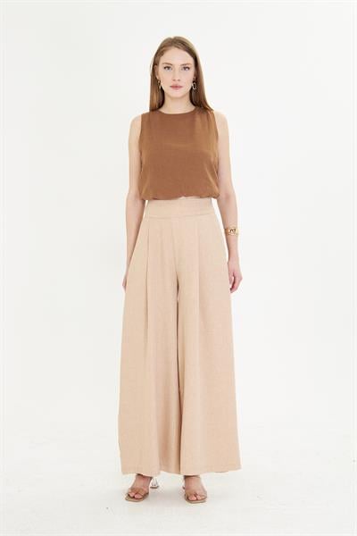Yandan Fermuarlı Bol Paça Pantolon 