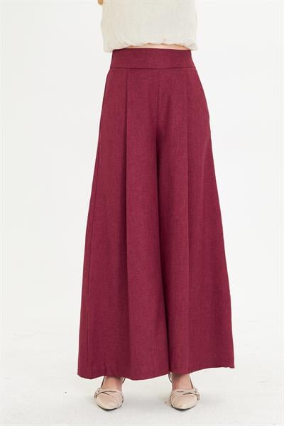 Yandan Fermuarlı Bol Paça Pantolon 