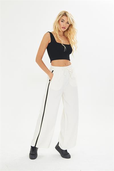 Yanları Şeritli Poliviskon Pantolon 