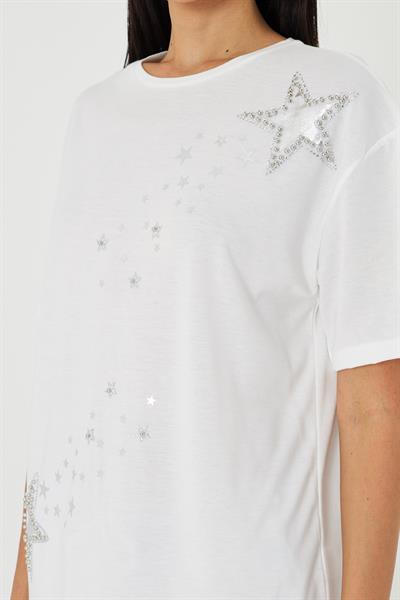 Yıldız İşlemeli T-Shirt