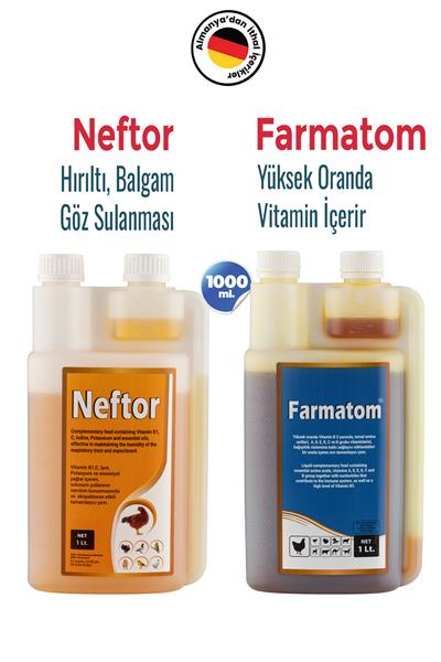 2'li Kanatlı Seti 1 lt Neftor Hırıltı 1 lt Farmatom Vitamin